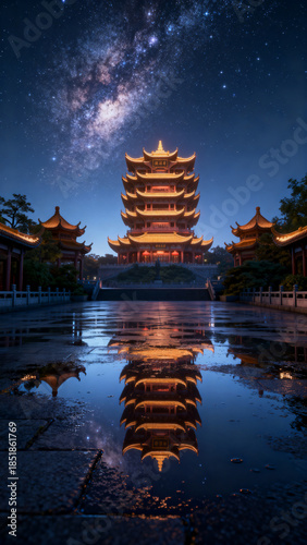 Scenery of Yellow Crane Tower Park in Wuhan, Hubei, China