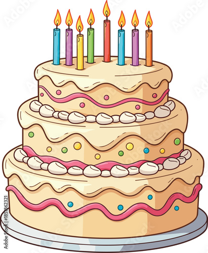 birthday cake vector illustration