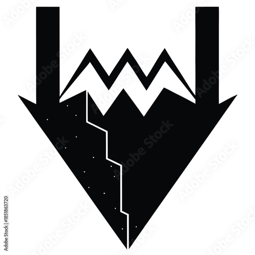 downgrade vector icon on white background