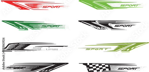 Modern Car Sports Stripe Decal Set for Racing Vehicle Livery Vinyl Graphics