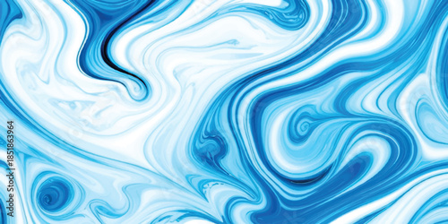 Seamless Blue Marble Liquid Swirl Texture With  Elegant Cyan & Royal Blue Ink Waves on White Background for Luxury Branding, Aesthetic Web Design & Sophisticated Contemporary Digital Art