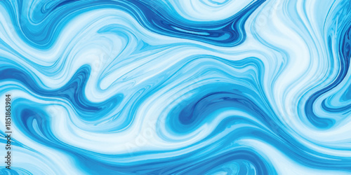 Seamless Blue Marble Liquid Swirl Texture With  Elegant Cyan & Royal Blue Ink Waves on White Background for Luxury Branding, Aesthetic Web Design & Sophisticated Contemporary Digital Art