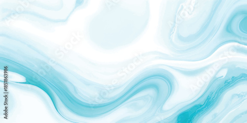 Seamless Teal & Cyan Marble Liquid Swirl Texture With Elegant Fluid Art Design with Soft Gradient Waves on White for Luxury Branding, Minimalist Web Headers & Contemporary Interior Decor