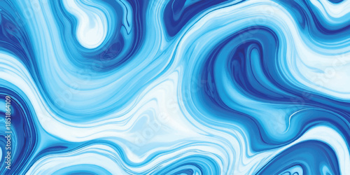 Seamless Blue Marble Liquid Swirl Texture With  Elegant Cyan & Royal Blue Ink Waves on White Background for Luxury Branding, Aesthetic Web Design & Sophisticated Contemporary Digital Art