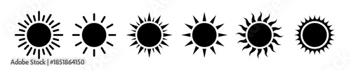 Sun icon set. Simple and decorative icons for various designs