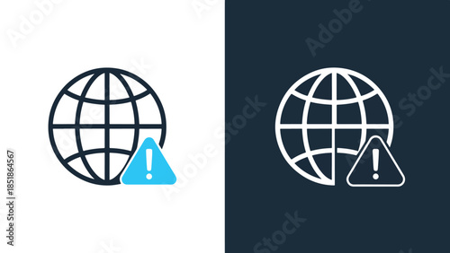 Global alert icons - Blue icon set - Solid icons vector collection - Vector icon set - Line and glyph solid icon set - Icon vector - Flat Design Icon