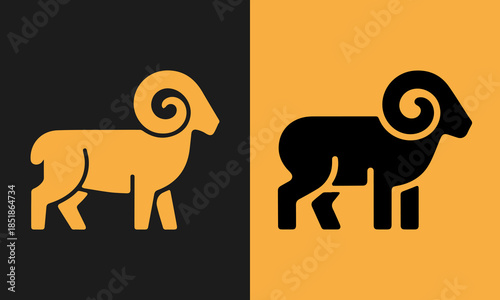 A stylized ram icon logo vector template