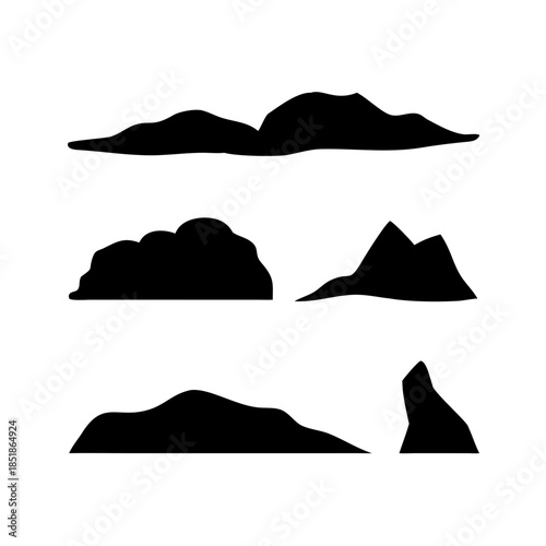 Collection of mountain silhouettes