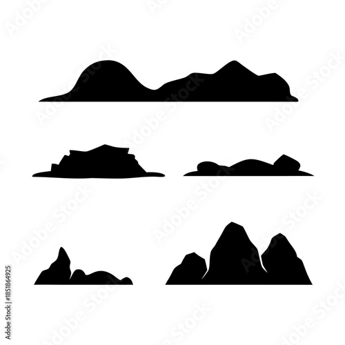 Mountain silhouettes collection