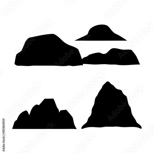 Silhouettes of mountains