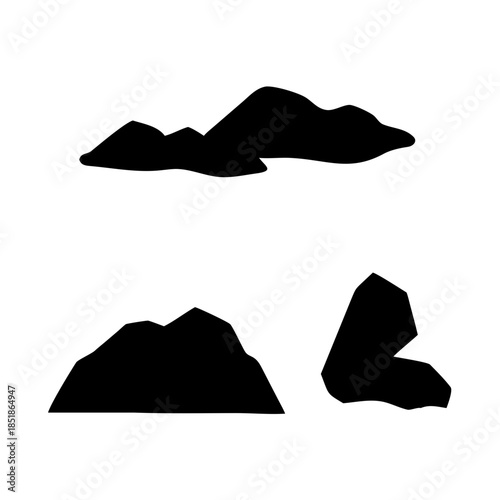 Silhouettes of mountains
