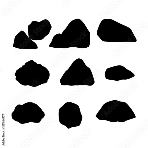 Collection of black rocks