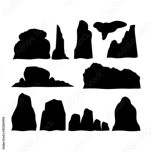 Collection of rock silhouettes