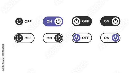 A collection of on and off toggle switch icons is displayed.