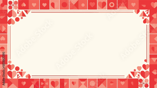 Chic Red Geometric Frame for Romantic Designs and Invitations