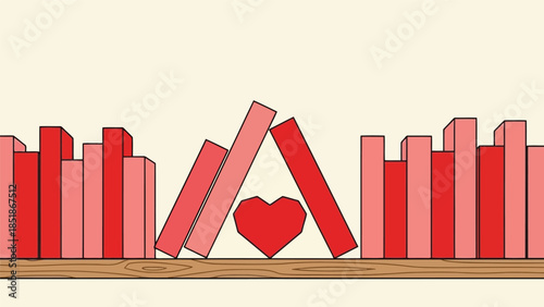 Heart-Shaped Bookshelf Design for Romantic Decor