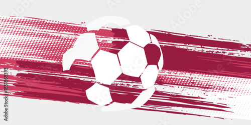 football cup , soccer ball. Sport poster, infinity concept background ( Translation : Qatar )