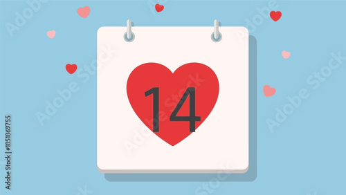 Valentine's Day Calendar Heart Design for Romantic Events