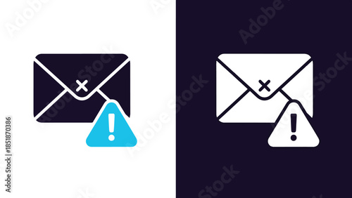 Email alert icon set - Blue icon set - Solid icons vector collection - Vector icon set - Line and glyph solid icon set - Icon vector - Flat Design Icon