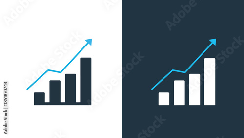 Growth and progress icons - Blue icon set - Solid icons vector collection - Vector icon set - Line and glyph solid icon set - Icon vector - Flat Design Icon