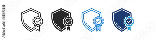 Authenticity Icon Set Multiple Style Vector Collection