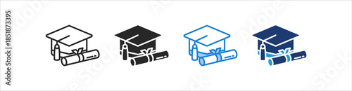 Education Icon Set Multiple Style Vector Collection