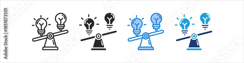 Comparison Icon Set Multiple Style Vector Collection