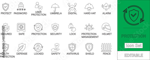 Protection_Security_line_icon_set