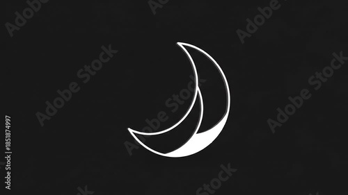 Abstract silver crescent shape on a black background, symbolizing elegance and modern design