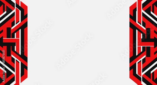 Abstract Red and Black Geometric Pattern Background.