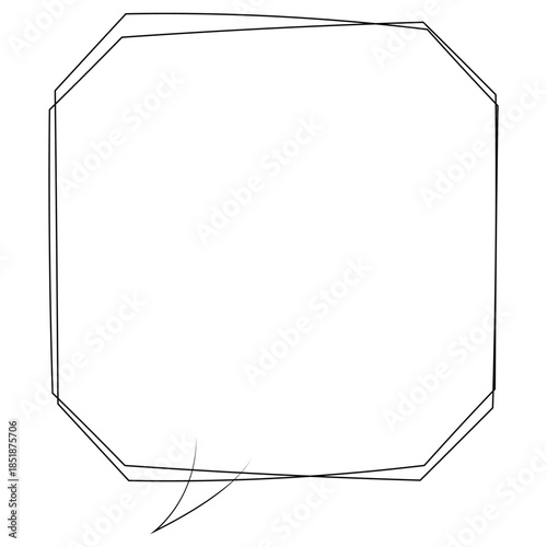 吹き出しのイラスト3【手書き落書き風の二重線】