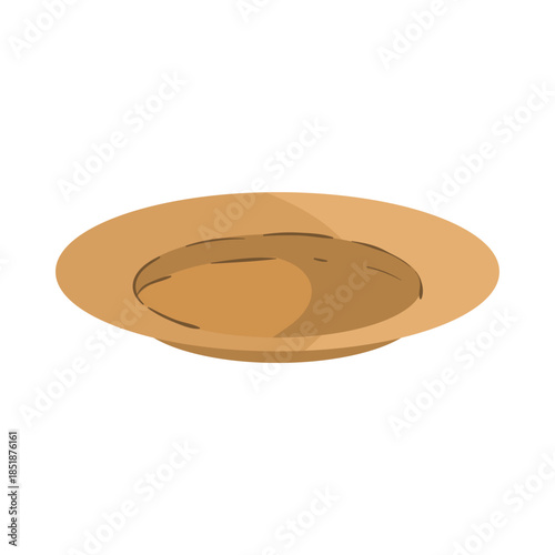 Simple Brown Ceramic Dinner Plate