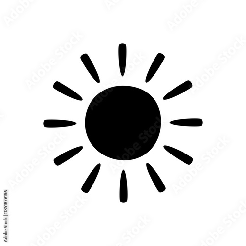 Black Shining Sun Icon Symbol