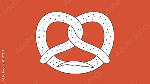 Illustration of a pretzel with a plain background