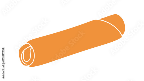 Orange spring roll icon on white background