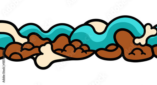 Abstract wavy pattern with brown and blue colors.