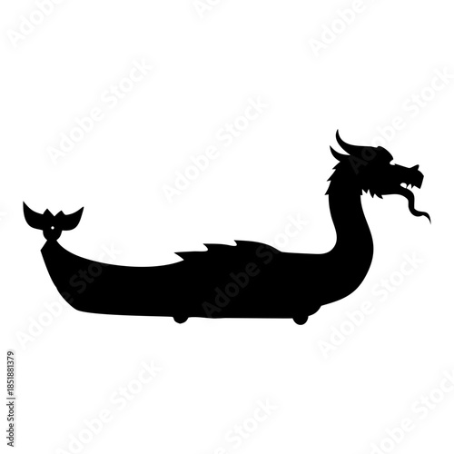 A dragon boat icon bold outline vector illustration design