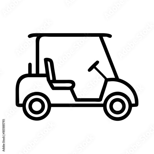 A golf cart icon bold outline vector illustration design