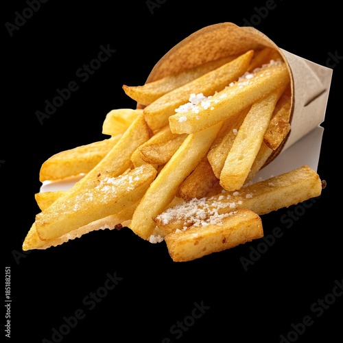 french fries isolated on white