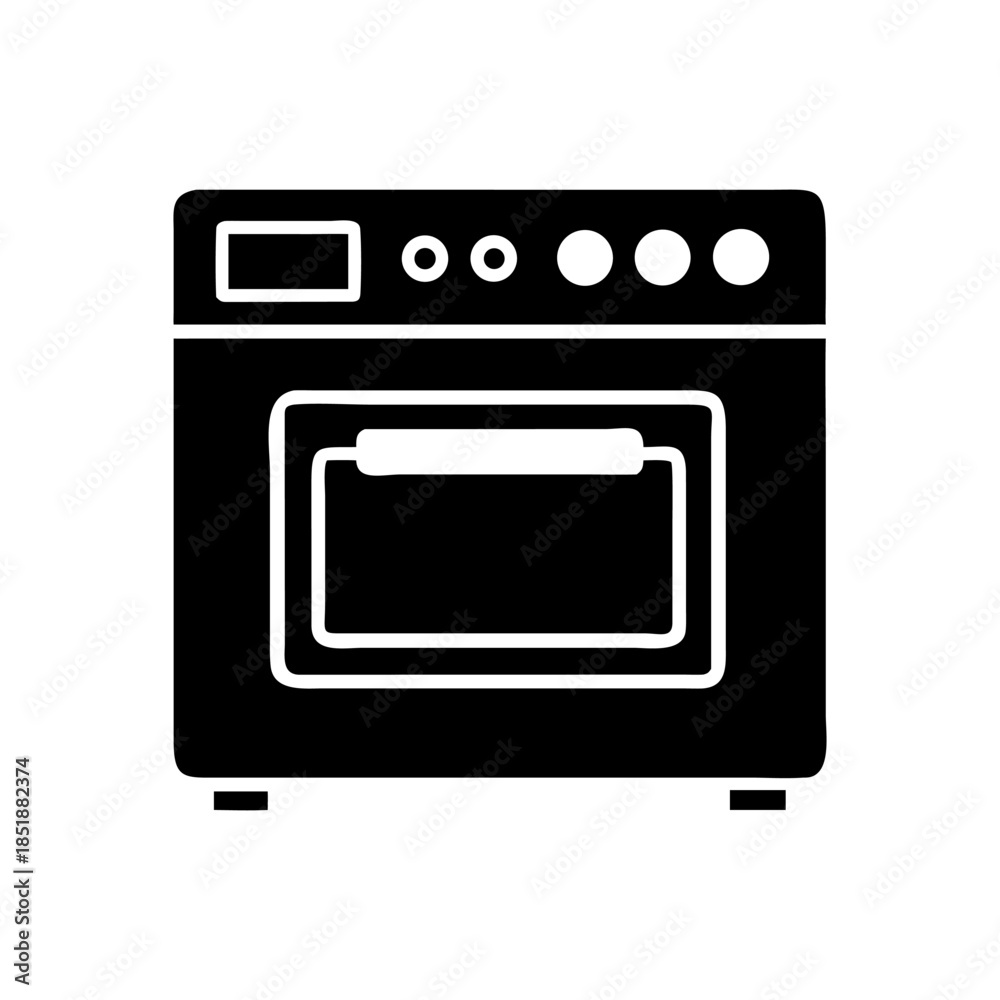 Fototapeta premium A oven icon bold outline vector illustration design