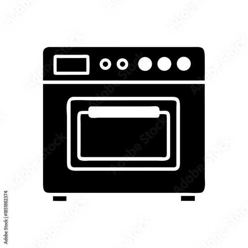 A oven icon bold outline vector illustration design