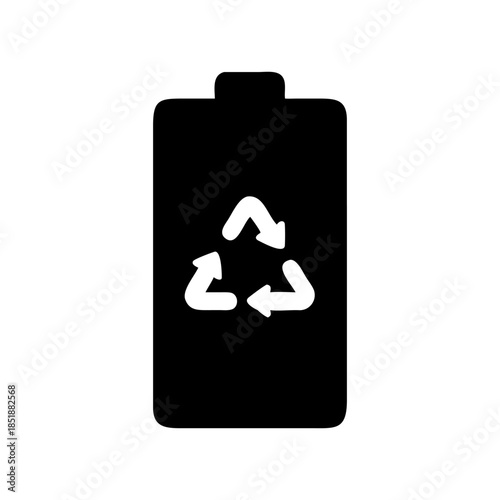 A recycle battery icon bold outline vector illustration design