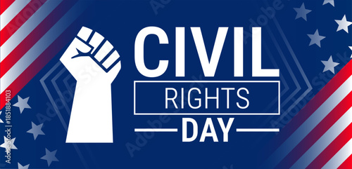Civil Rights Day background, banner, card or poster design template is observed every year during January, to raise awareness about the mission. Vector illustration.