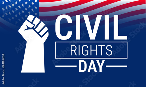 Civil Rights Day background, banner, card or poster design template is observed every year during January, to raise awareness about the mission. Vector illustration.