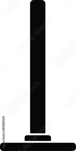 Silhouette of a simple wooden mop on white background Vector Illustration