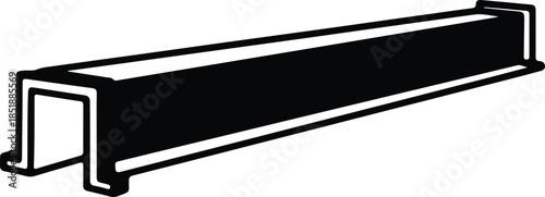 Silhouette of a steel I-beam profile Vector Illustration