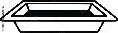 Silhouette of an empty rectangular container box for food Vector Illustration