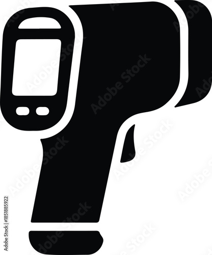 Silhouette of infrared thermometer gun for temperature measurement Vector Illustration