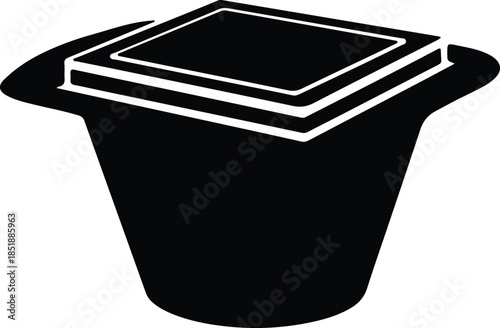 Silhouette of stack of disposable sauce containers Vector Illustration