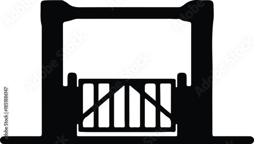 Silhouette Theatre Stage Entrance Proscenium Arch Frame Vector Illustration